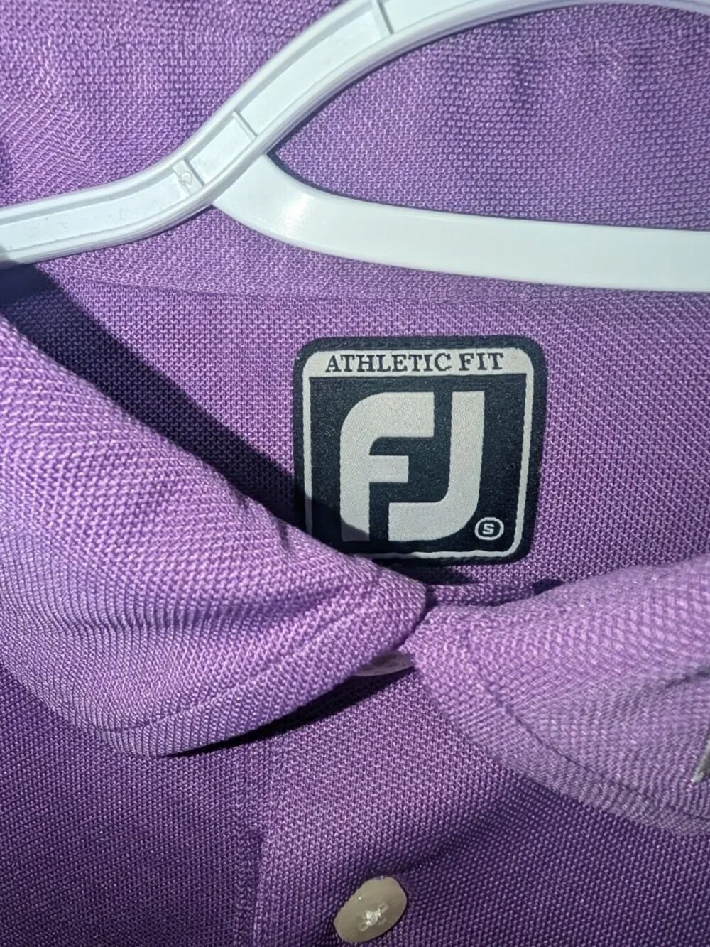 FootJoy Shirt Men's S Purple Short Sleeve Polo Golf Solid Collared Logo - Picture 2 of 7
